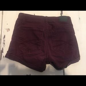 Aeropostale size 0 maroon jean cuffed shorts